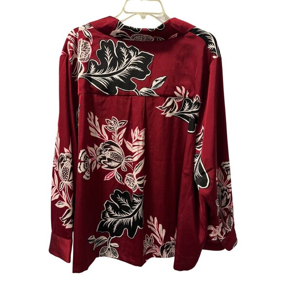 Rafaella Womens Floral Button-Up Blouse Sz 3X Polyester Jacket blouse. NWT - Picture 10 of 12